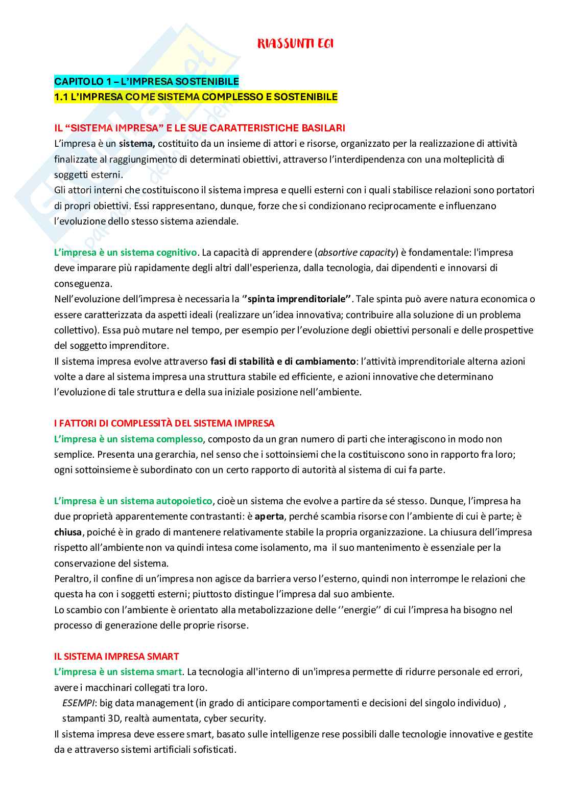 Appunti Economia e gestione delle imprese Pag. 1
