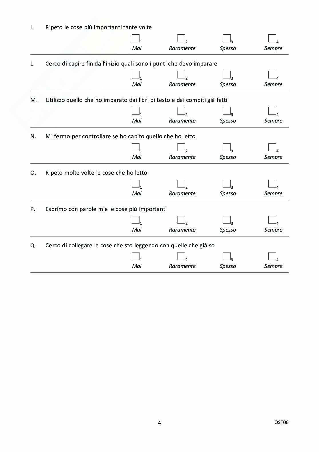 Questionario studente Invalsi Prima Media - 2012 Pag. 6