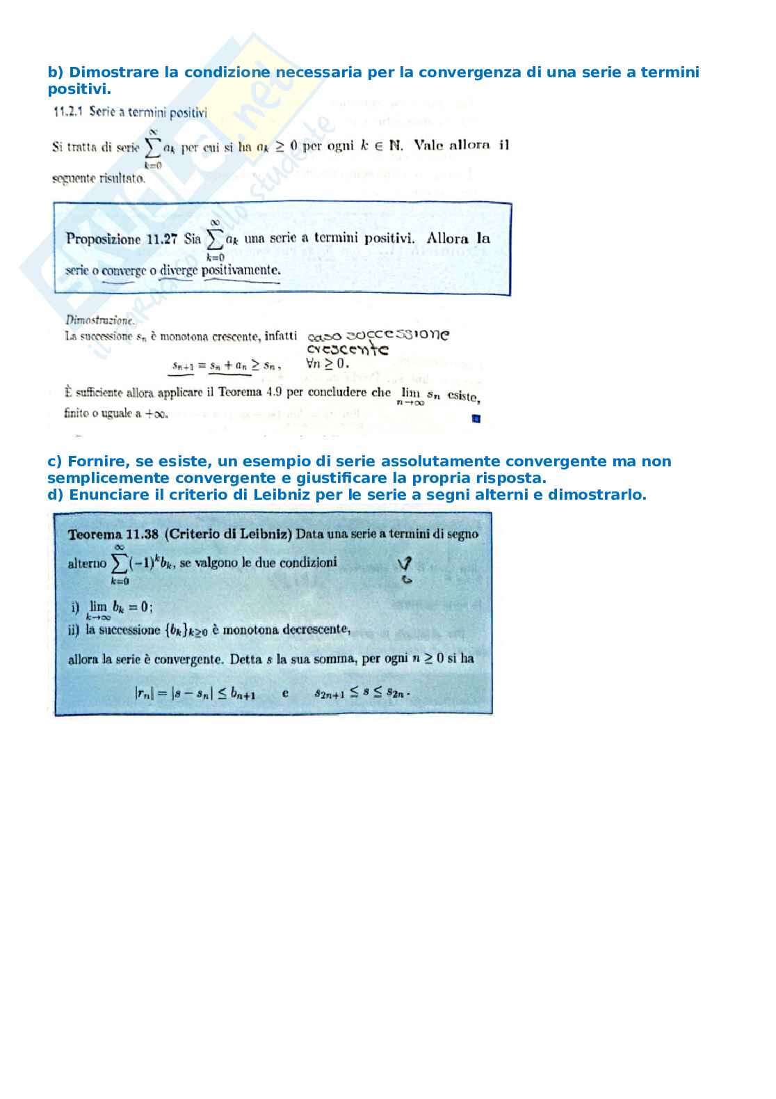 Domande esame Analisi matematica a Pag. 21