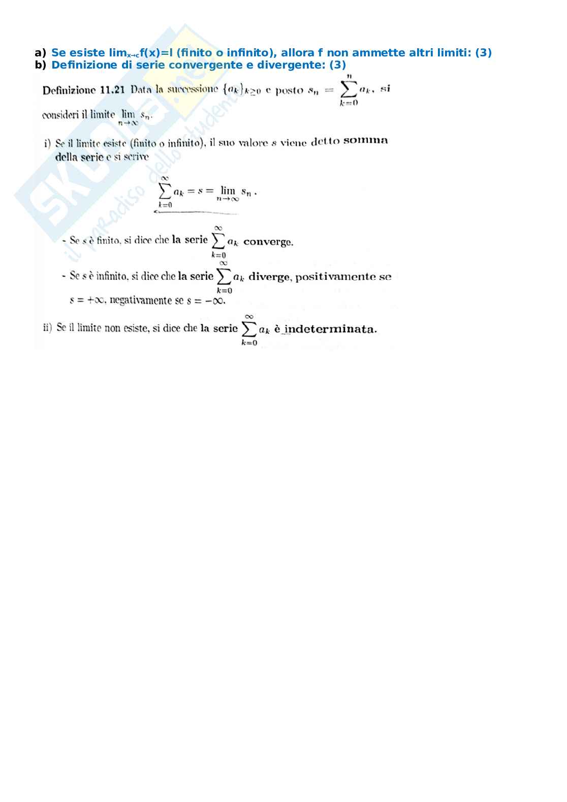 Domande esame Analisi matematica a Pag. 26