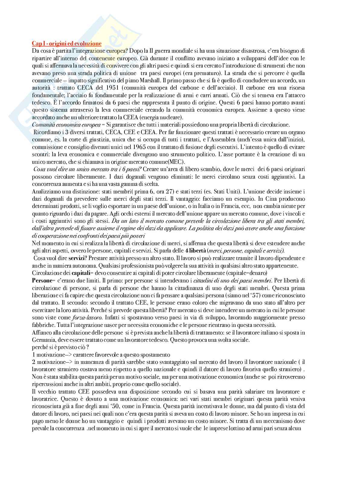 Riassunto esame Diritto dell'Unione Europea, Prof. Adinolfi Adelina, libro consigliato Introduzione al diritto dell’Unione Europea, Gaja, Adinolfi Pag. 1