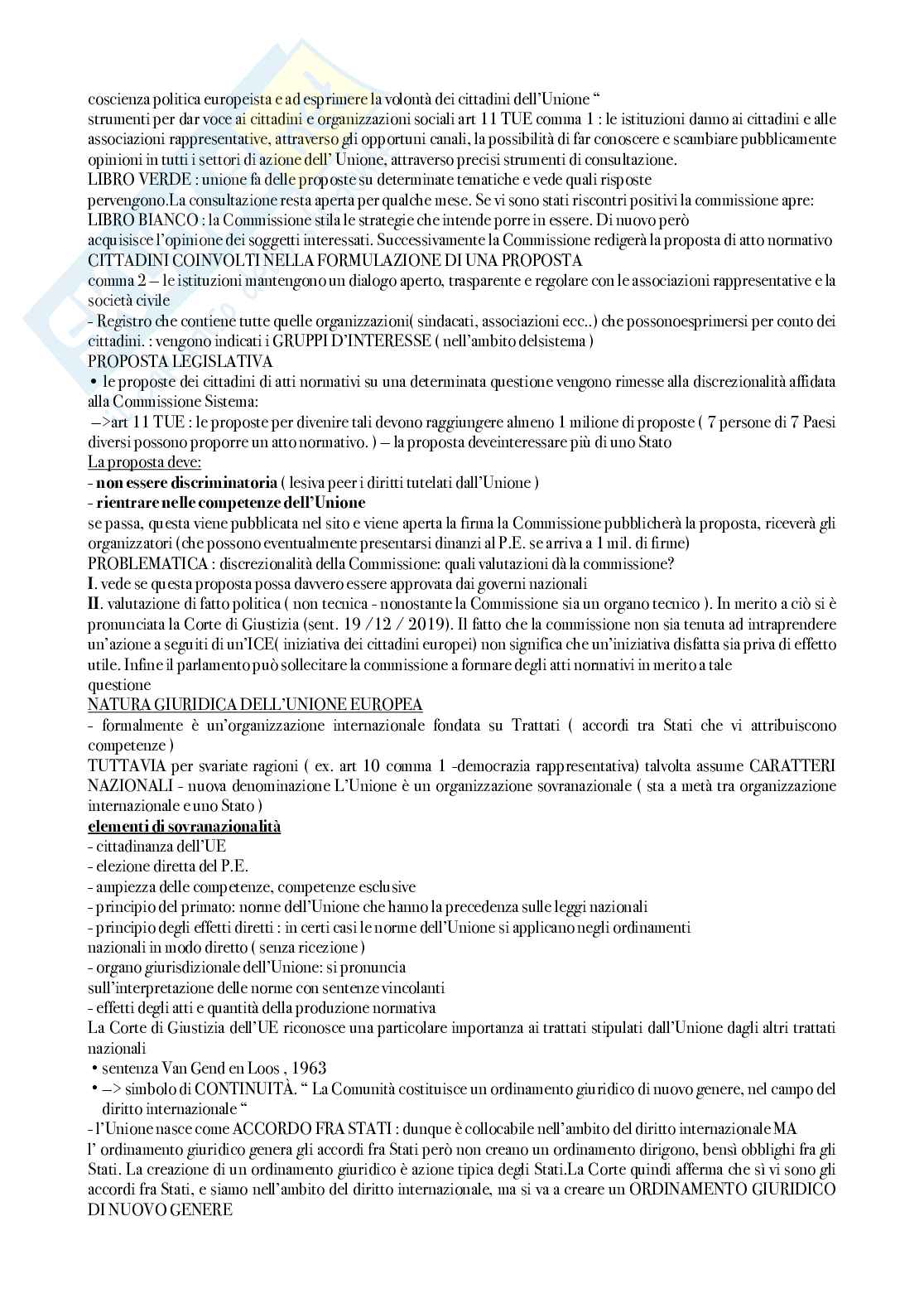 Riassunto esame Diritto dell'Unione Europea, Prof. Adinolfi Adelina, libro consigliato Introduzione al diritto dell’Unione Europea, Gaja, Adinolfi Pag. 11