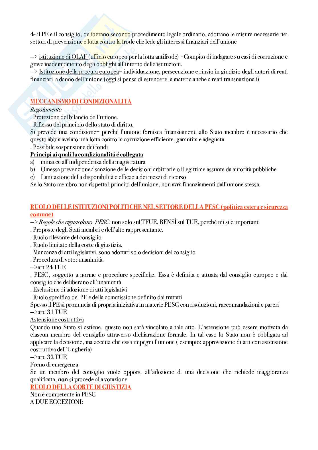 Riassunto esame Diritto dell'Unione Europea, Prof. Adinolfi Adelina, libro consigliato Introduzione al diritto dell’Unione Europea, Gaja, Adinolfi Pag. 21