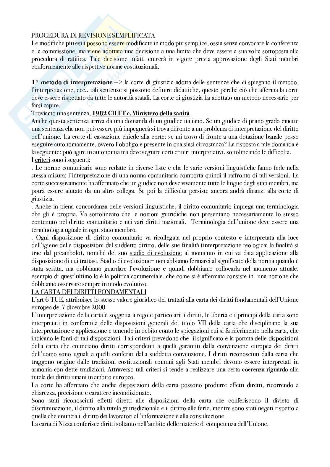Riassunto esame Diritto dell'Unione Europea, Prof. Adinolfi Adelina, libro consigliato Introduzione al diritto dell’Unione Europea, Gaja, Adinolfi Pag. 31