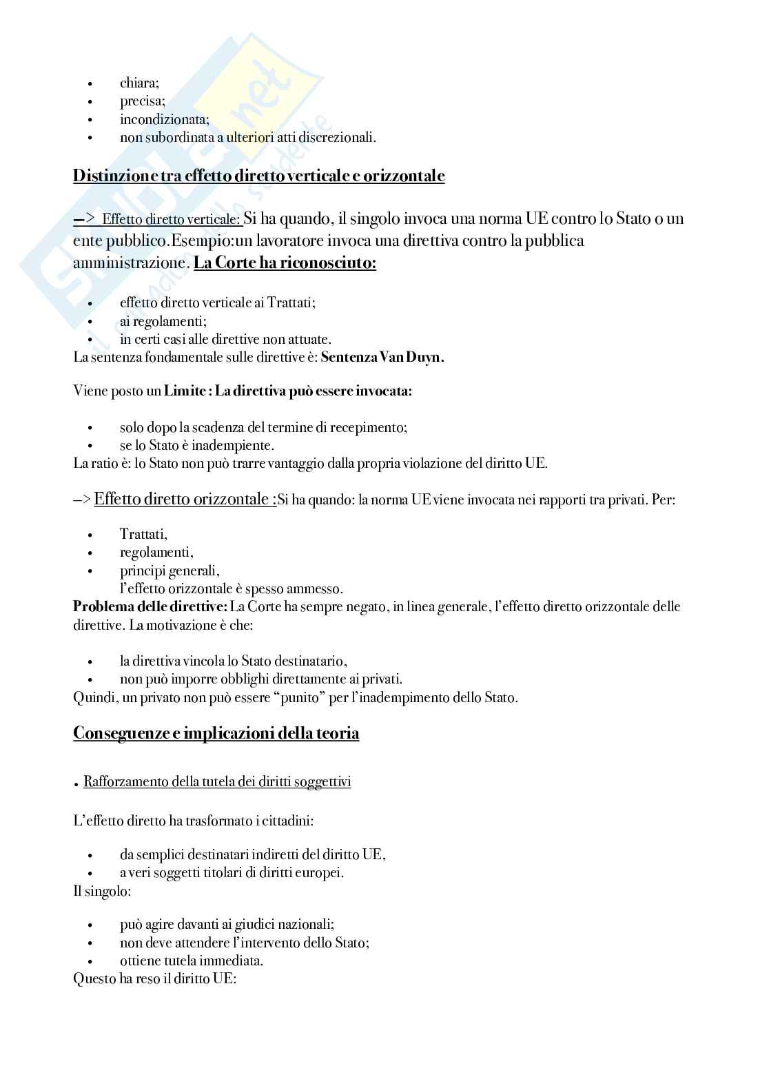 Riassunto esame Diritto dell'Unione Europea, Prof. Adinolfi Adelina, libro consigliato Introduzione al diritto dell’Unione Europea, Gaja, Adinolfi Pag. 41