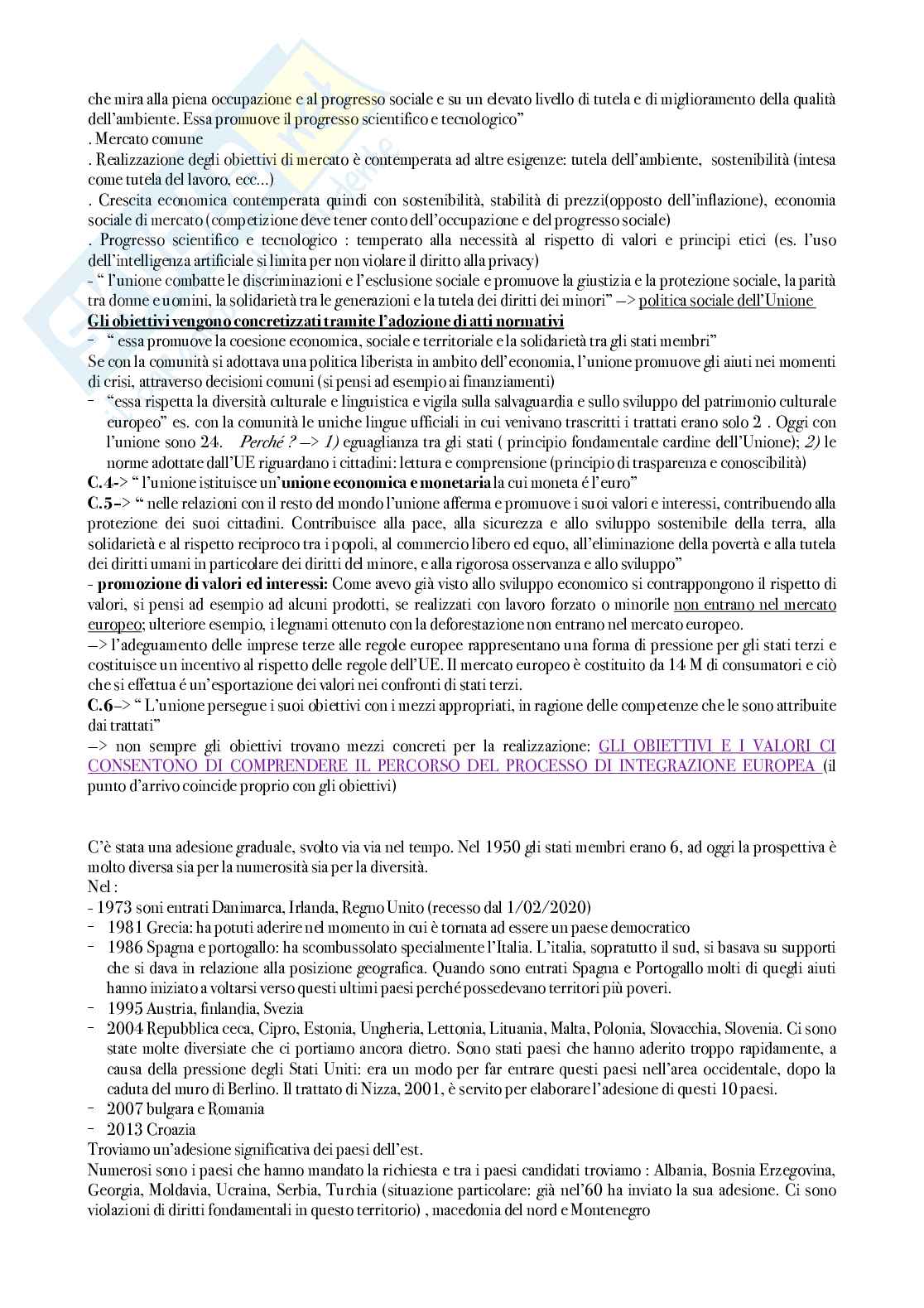 Riassunto esame Diritto dell'Unione Europea, Prof. Adinolfi Adelina, libro consigliato Introduzione al diritto dell’Unione Europea, Gaja, Adinolfi Pag. 6