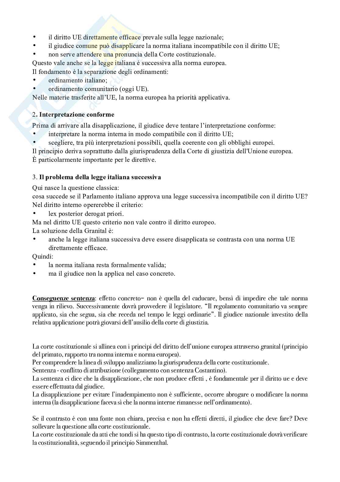 Riassunto esame Diritto dell'Unione Europea, Prof. Adinolfi Adelina, libro consigliato Introduzione al diritto dell’Unione Europea, Gaja, Adinolfi Pag. 66