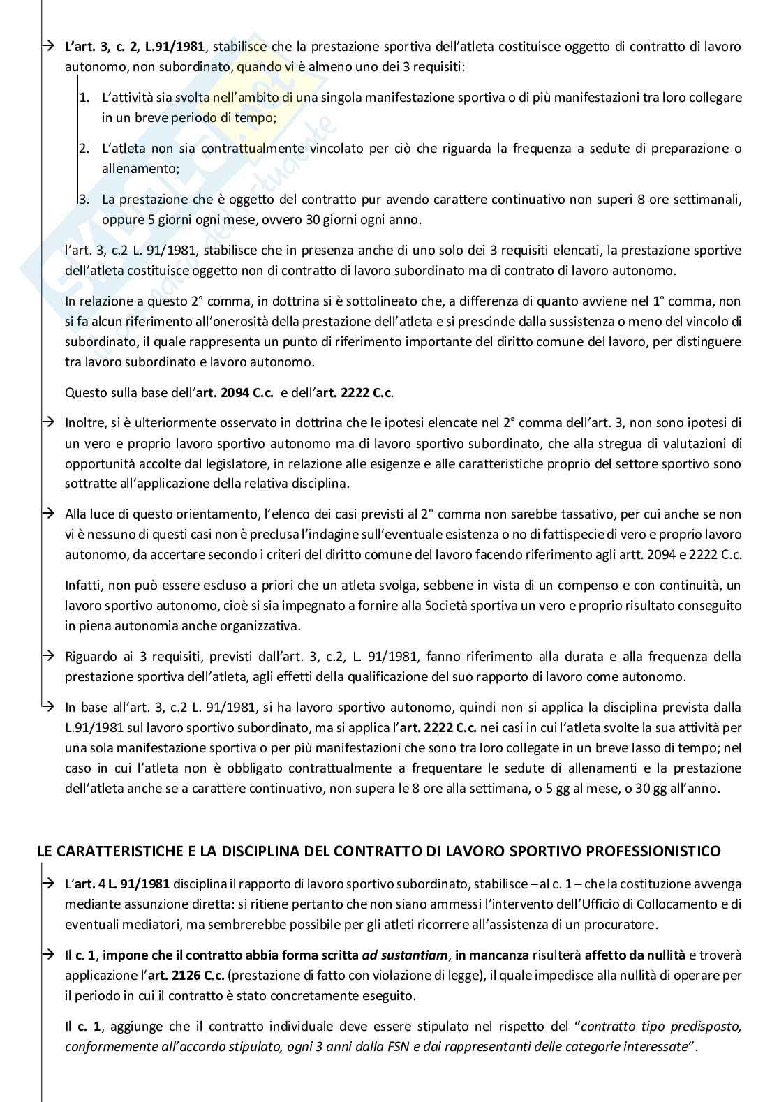 Schema lezioni solo sulla parte dello Sport Pag. 71