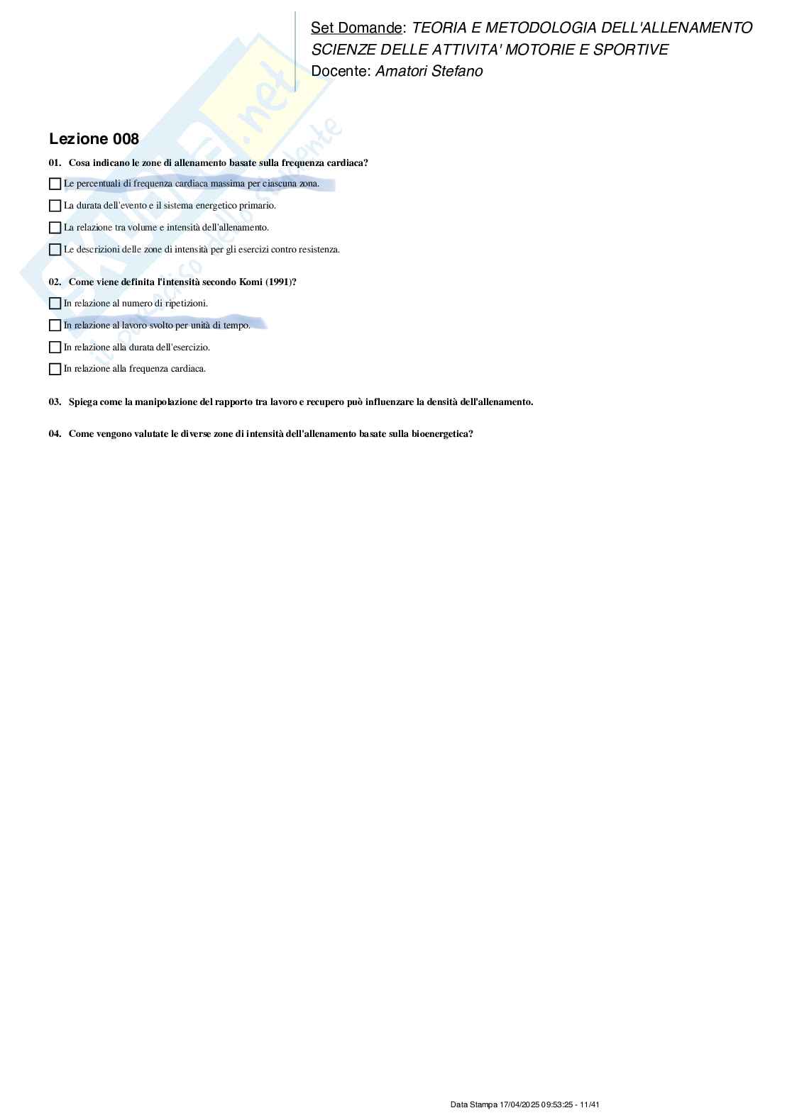 Paniere nuovo di Teoria e metodologia dell'allenamento  Pag. 11