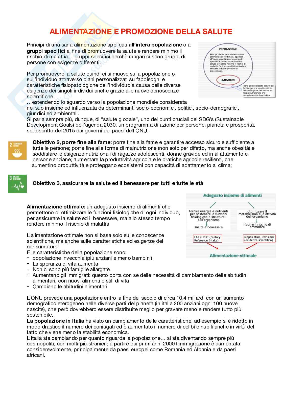 Appunti di Alimentazione e promozione della salute  Pag. 1