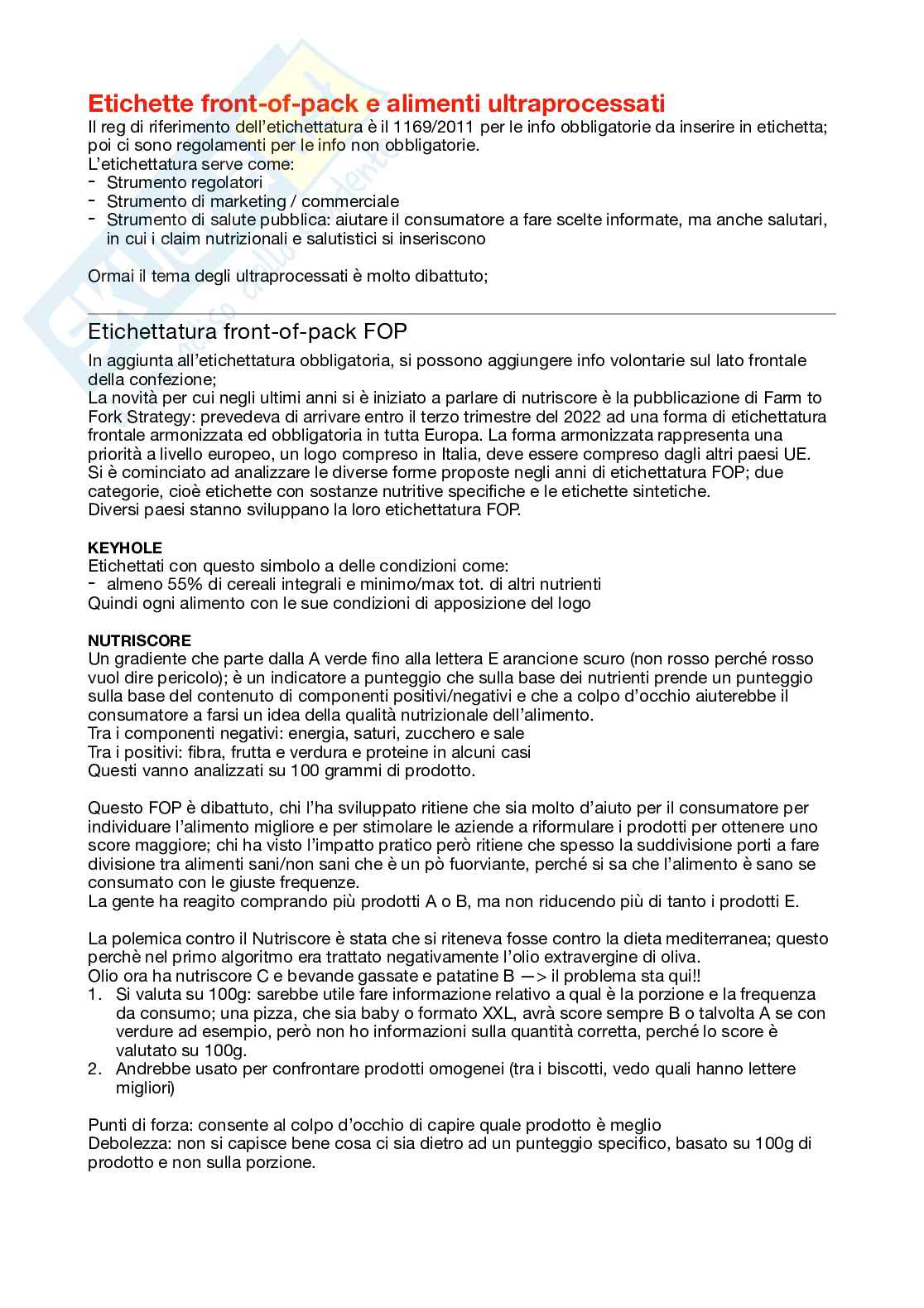 Appunti di Alimentazione e promozione della salute  Pag. 91