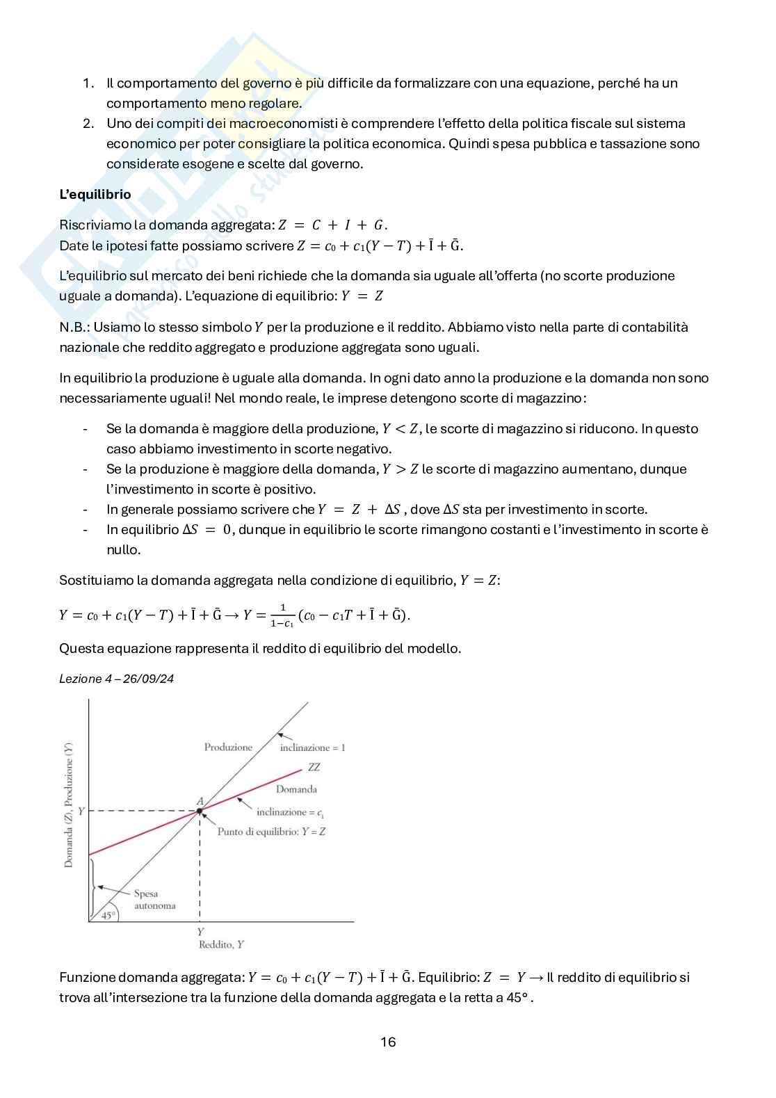 Macroeconomia – Teoria completa 1°+2° parziale + formulario (173 pag) Pag. 16