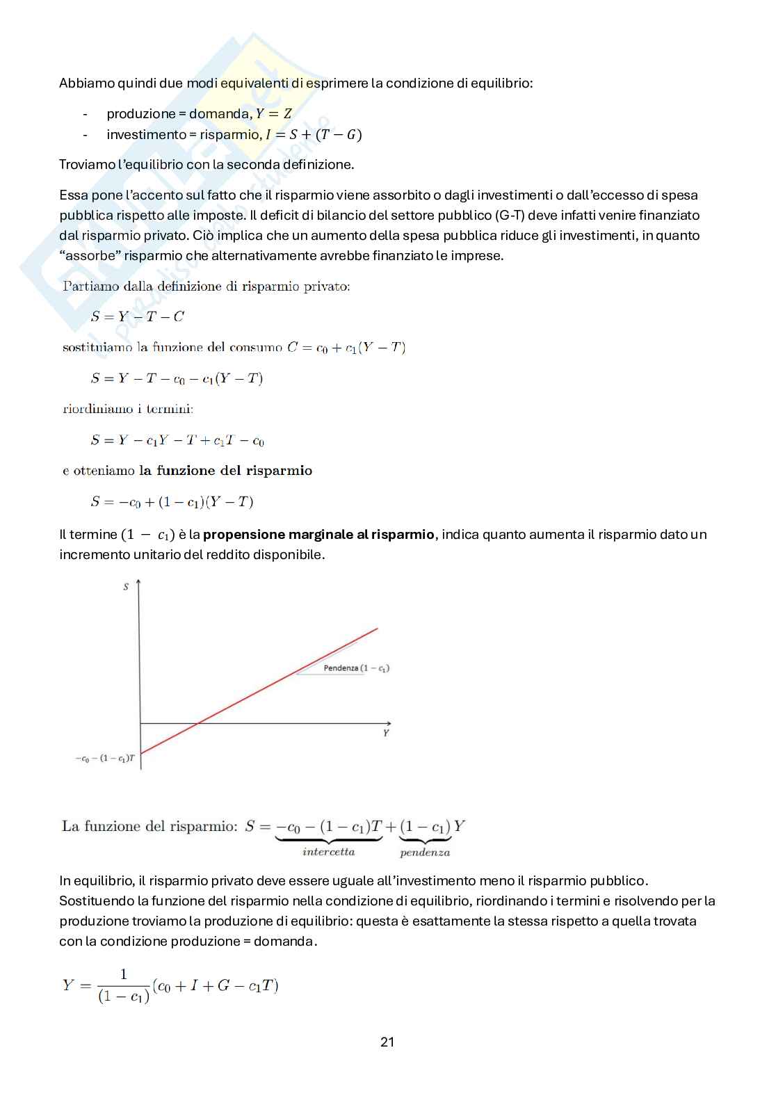 Macroeconomia – Teoria completa 1°+2° parziale + formulario (173 pag) Pag. 21