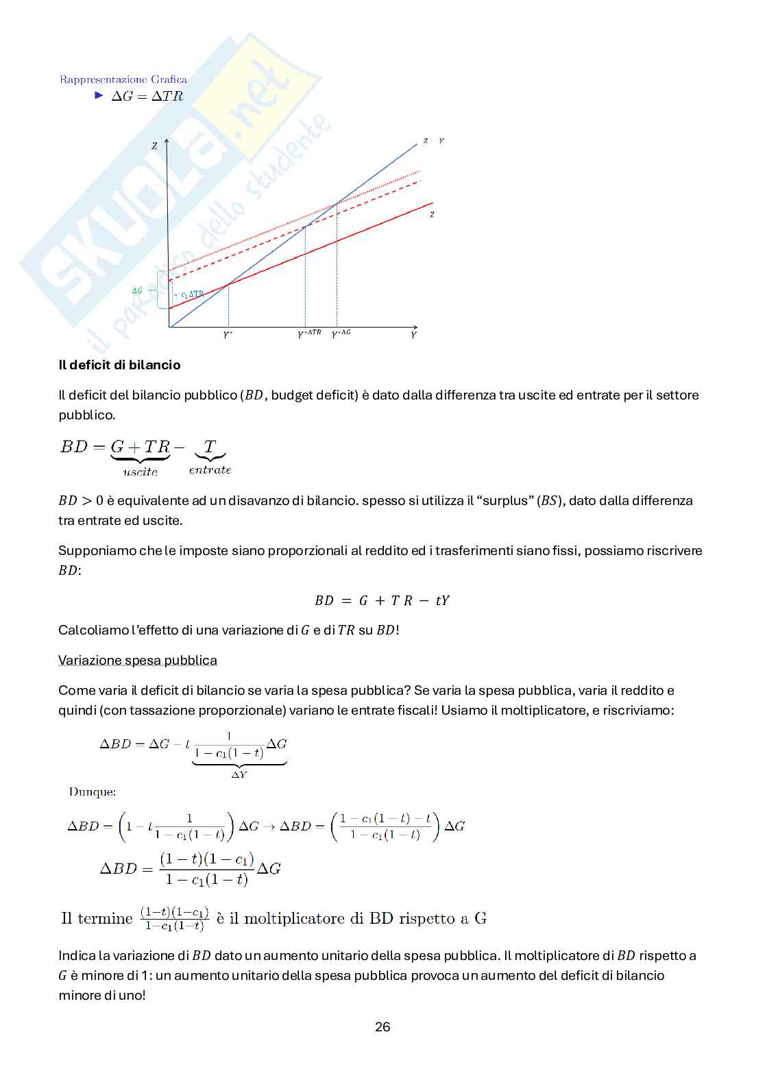 Macroeconomia – Teoria completa 1°+2° parziale + formulario (173 pag) Pag. 26
