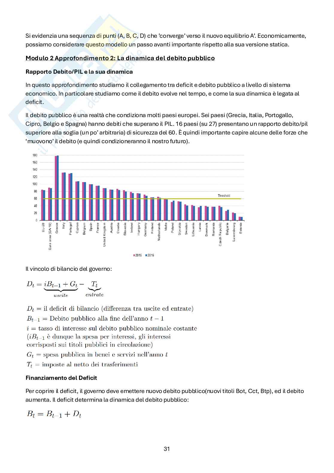 Macroeconomia – Teoria completa 1°+2° parziale + formulario (173 pag) Pag. 31