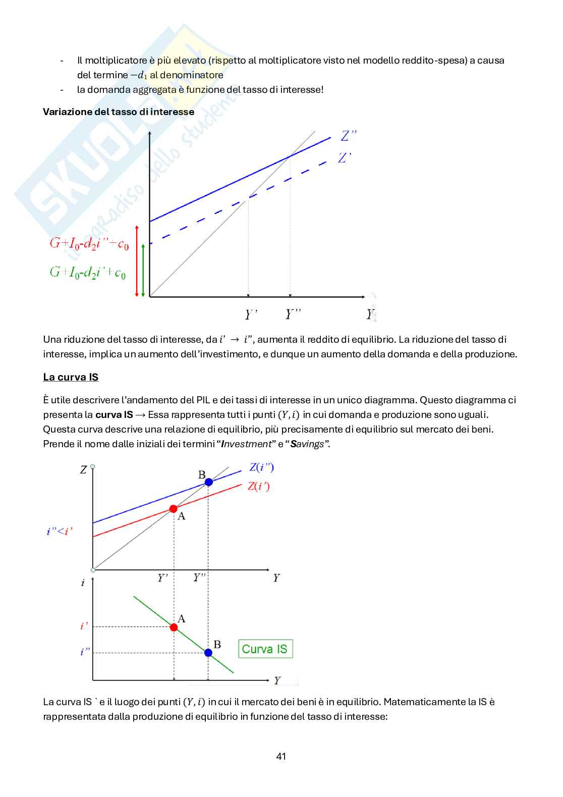 Macroeconomia – Teoria completa 1°+2° parziale + formulario (173 pag) Pag. 41