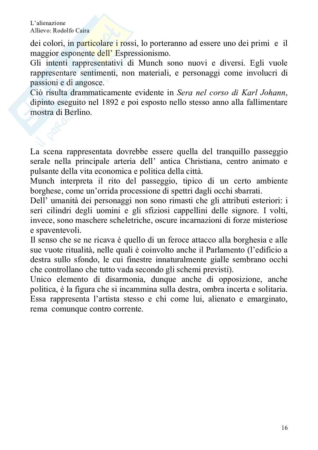 Il concetto di alienazione in campo socio-umanistico Pag. 16