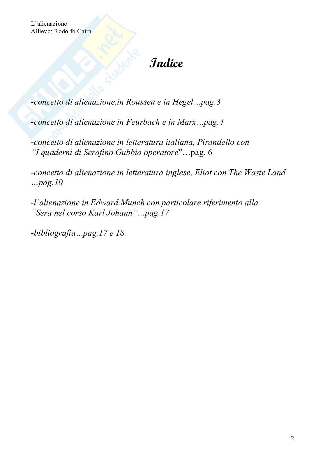 Il concetto di alienazione in campo socio-umanistico Pag. 2