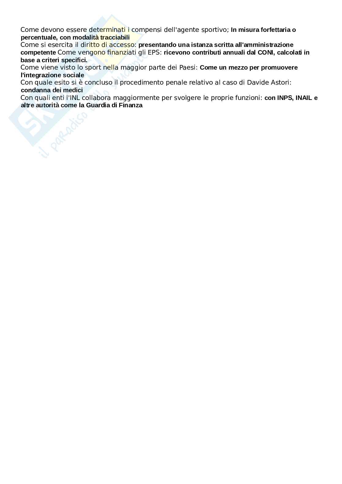 Paniere Diritto amministrativo sportivo - Normative e responsabilità nel settore. Aggiornato e completo. In ordine  Pag. 2