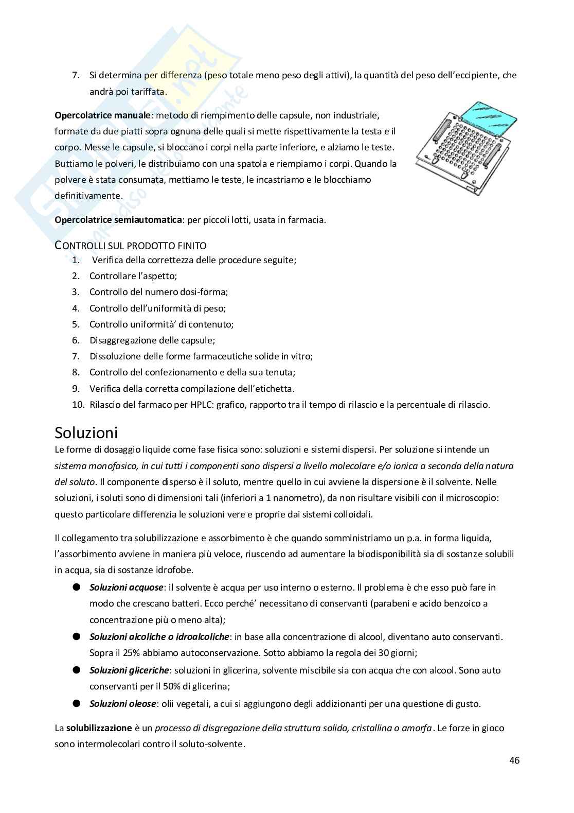 Appunti di Tecnologie farmaceutiche  Pag. 46