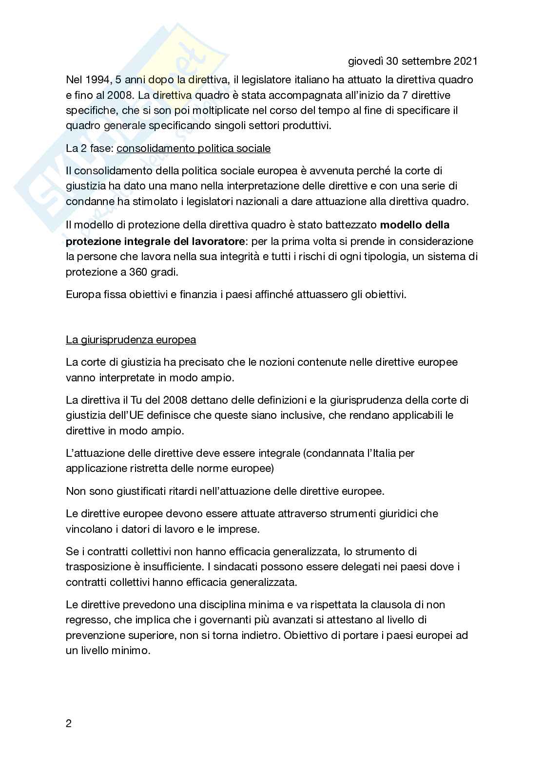 Diritto della sicurezza del lavoro Pag. 2