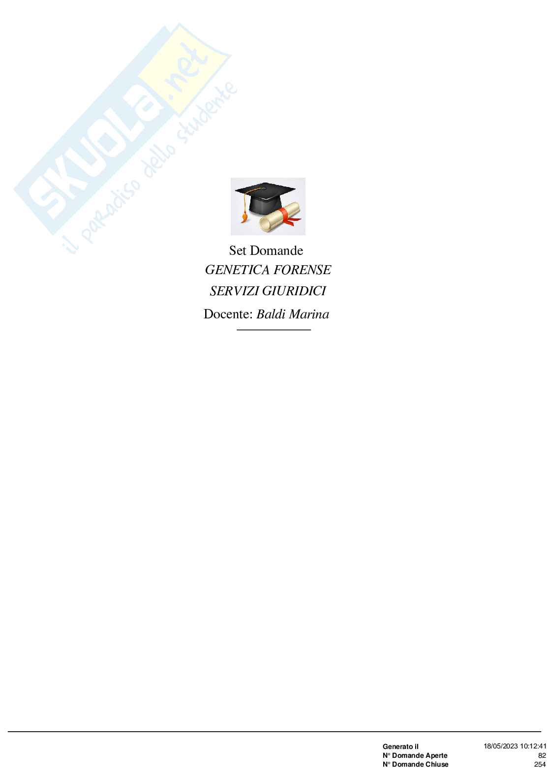 Paniere nuovo completo di Genetica forense (2023) Pag. 1