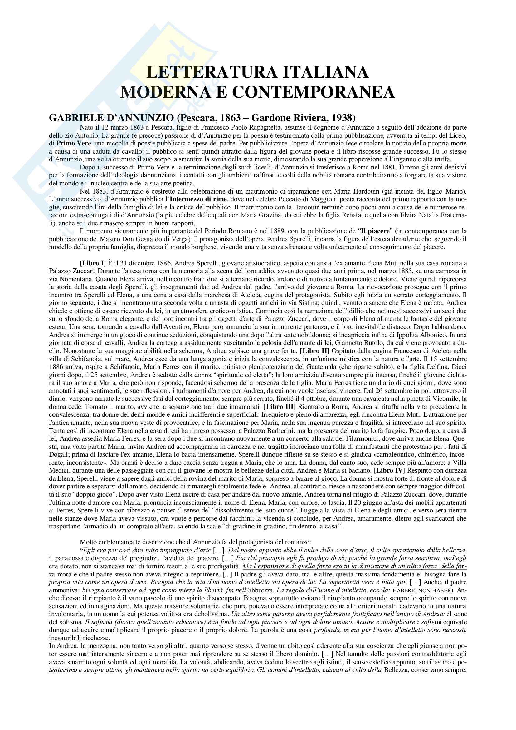 Tendenze superomistiche, Letteratura italiana Pag. 1
