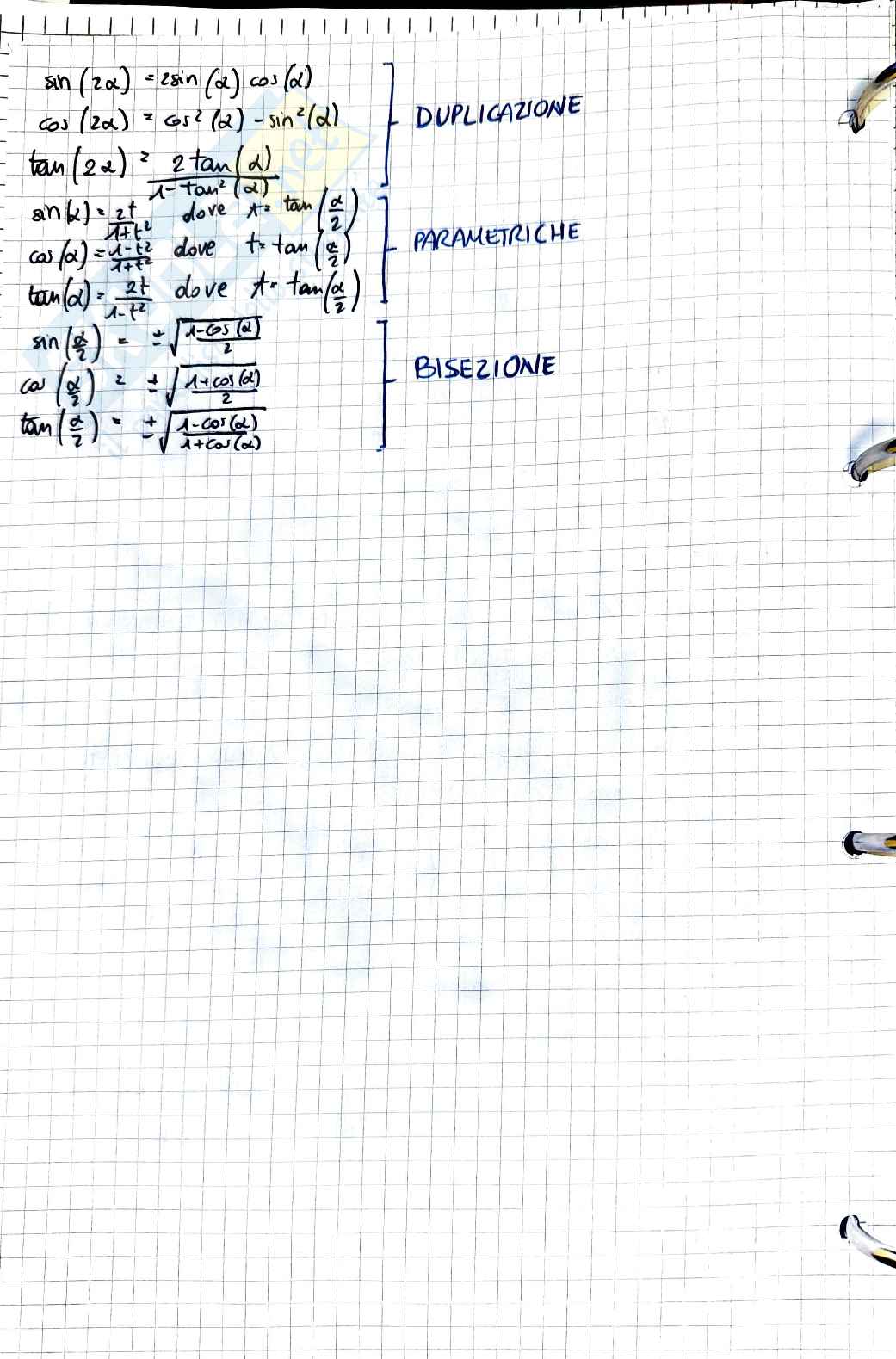 Analisi 1: formulario completo - Trigonometria, derivate e integrali Pag. 2