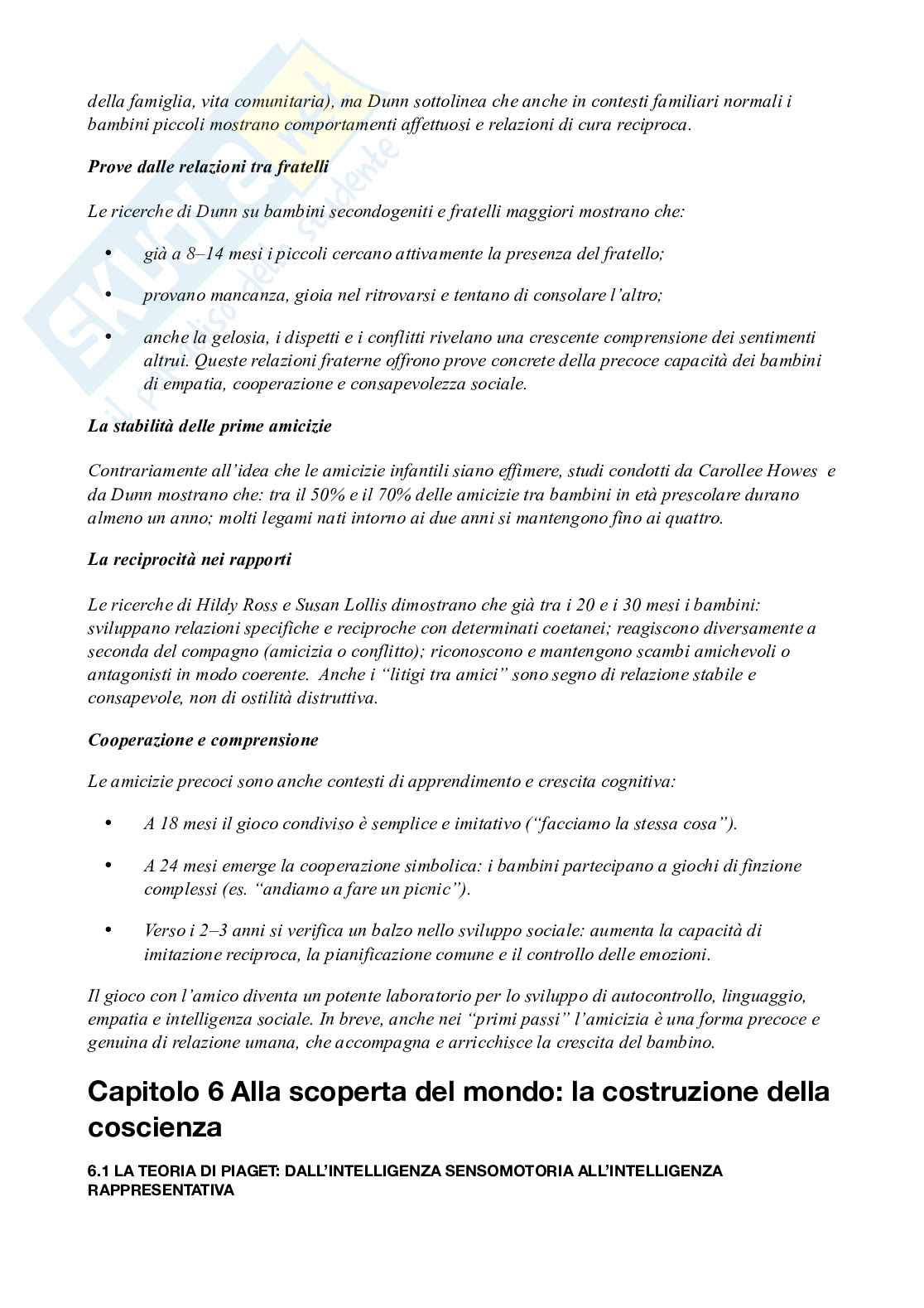 Riassunto esame Psicologia, Prof. Arace Angelica, libro consigliato Quando i bambini iniziano a... Psicologia dell'infanzia e primi passi nello sviluppo del sé , Arace Pag. 11