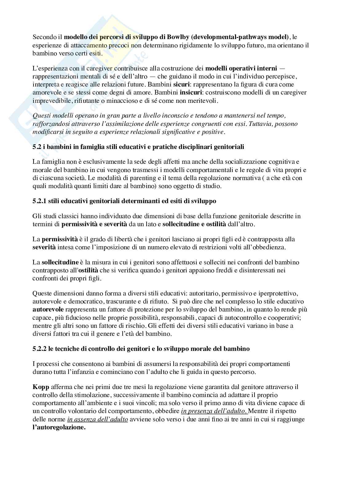 Riassunto esame Psicologia, Prof. Arace Angelica, libro consigliato Quando i bambini iniziano a... Psicologia dell'infanzia e primi passi nello sviluppo del sé , Arace Pag. 6