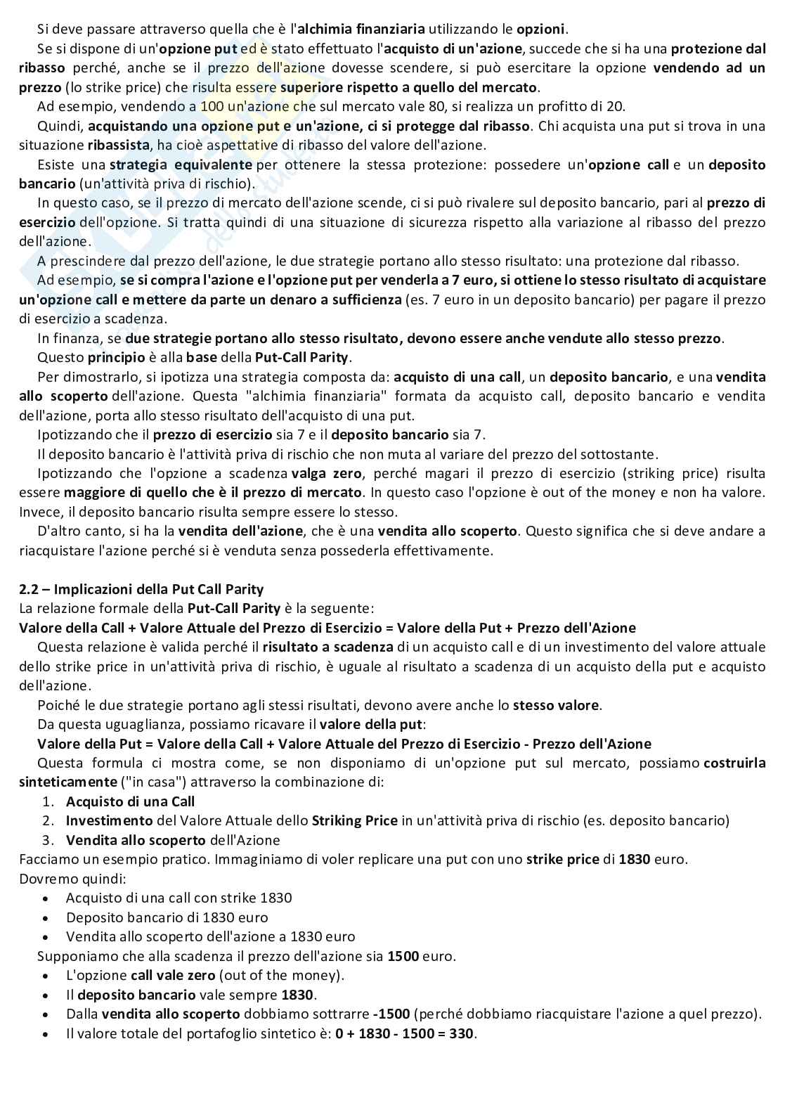 Economia degli intermediari finanziari Pag. 21