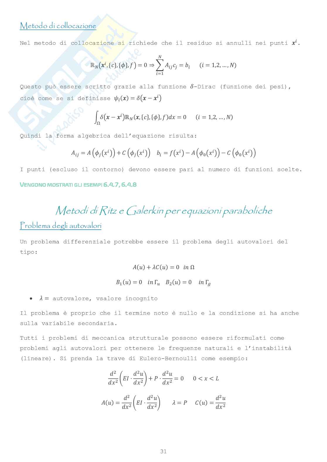 Metodi numerici per l'ingegneria civile M Pag. 31