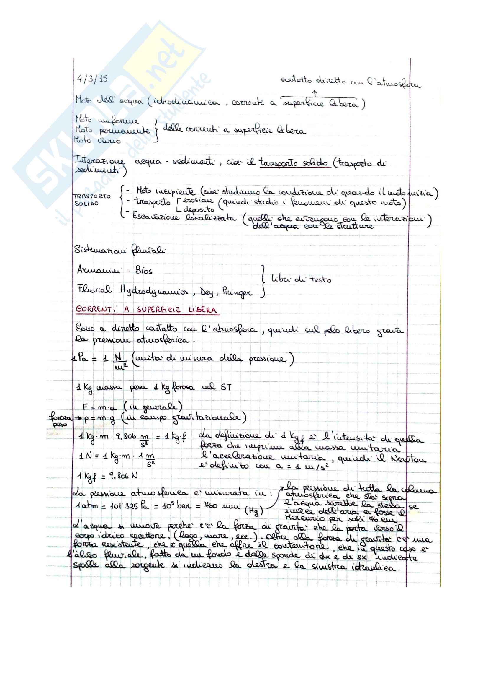 Appunti Dinamica Fluviale Pag. 1