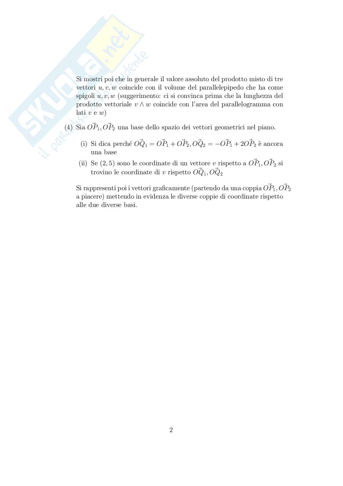 Esercitazione svolta Algebra lineare Pag. 2
