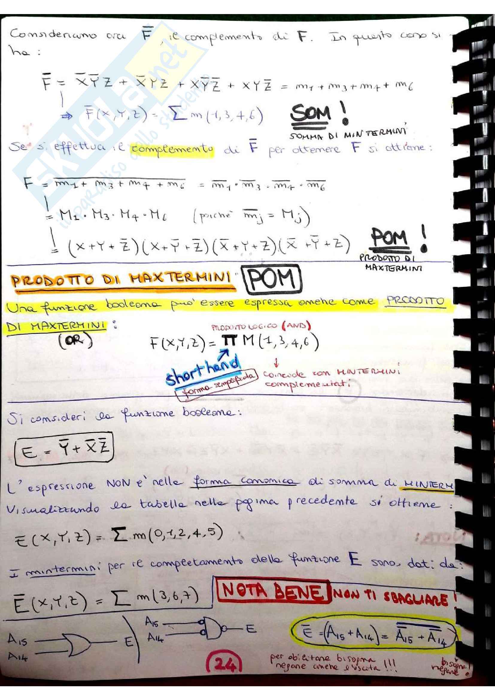 Riassunto esame Elettronica dei Sistemi Digitali prof. Scorzoni, libro consigliato Reti Logiche IV Ed. Mano, Kime Pag. 26