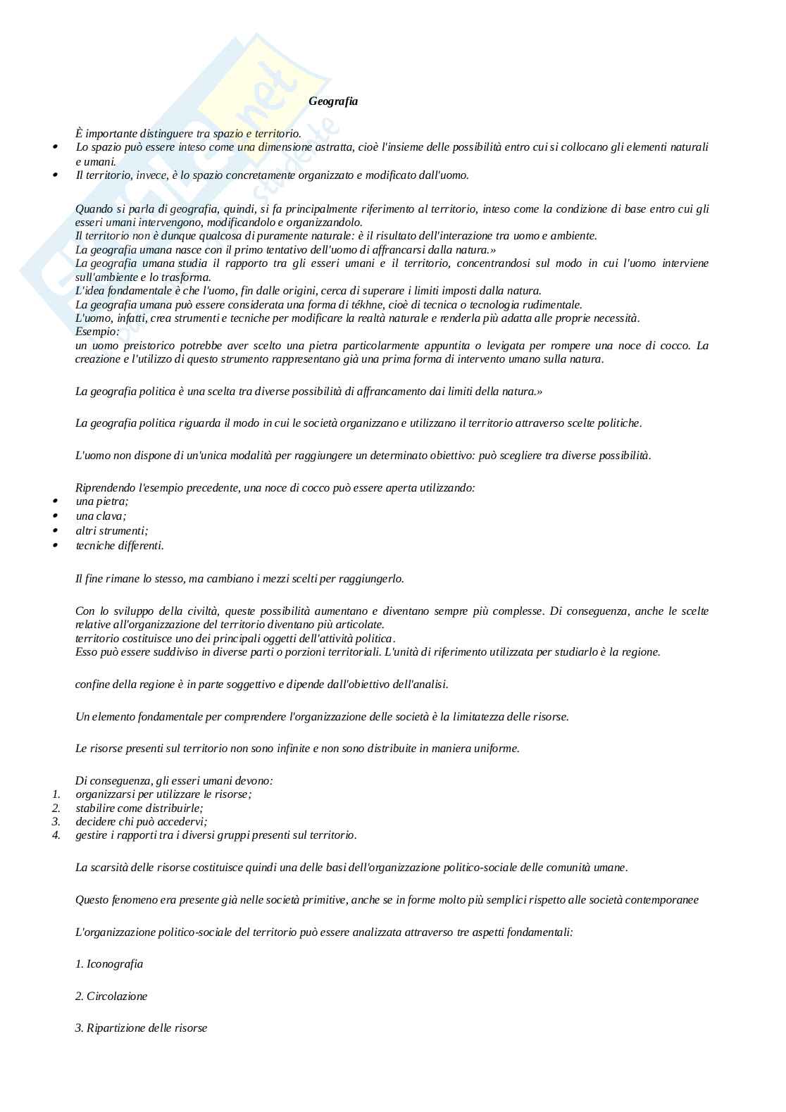 Geografia politica e economica  Pag. 1