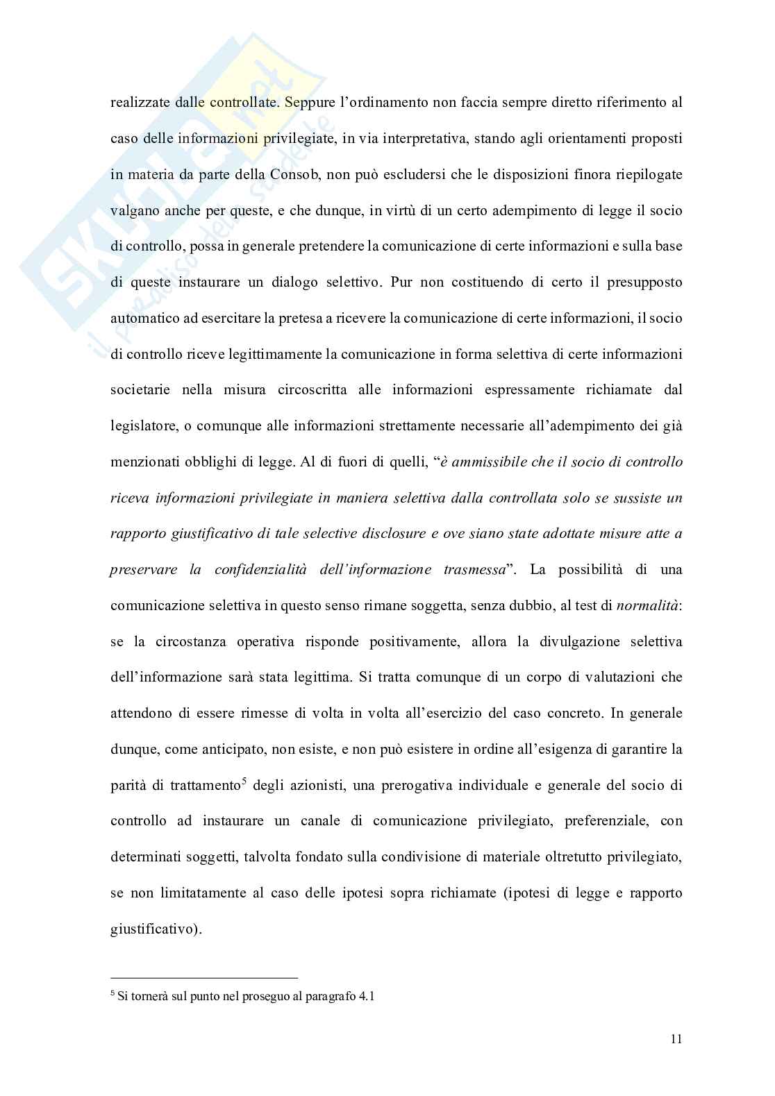 Informazioni Privilegiate e comunicazione selettiva nei mercati finanziari: la Selective Disclosure alla luce del regolamento MAR e delle Q&A Consob Pag. 11