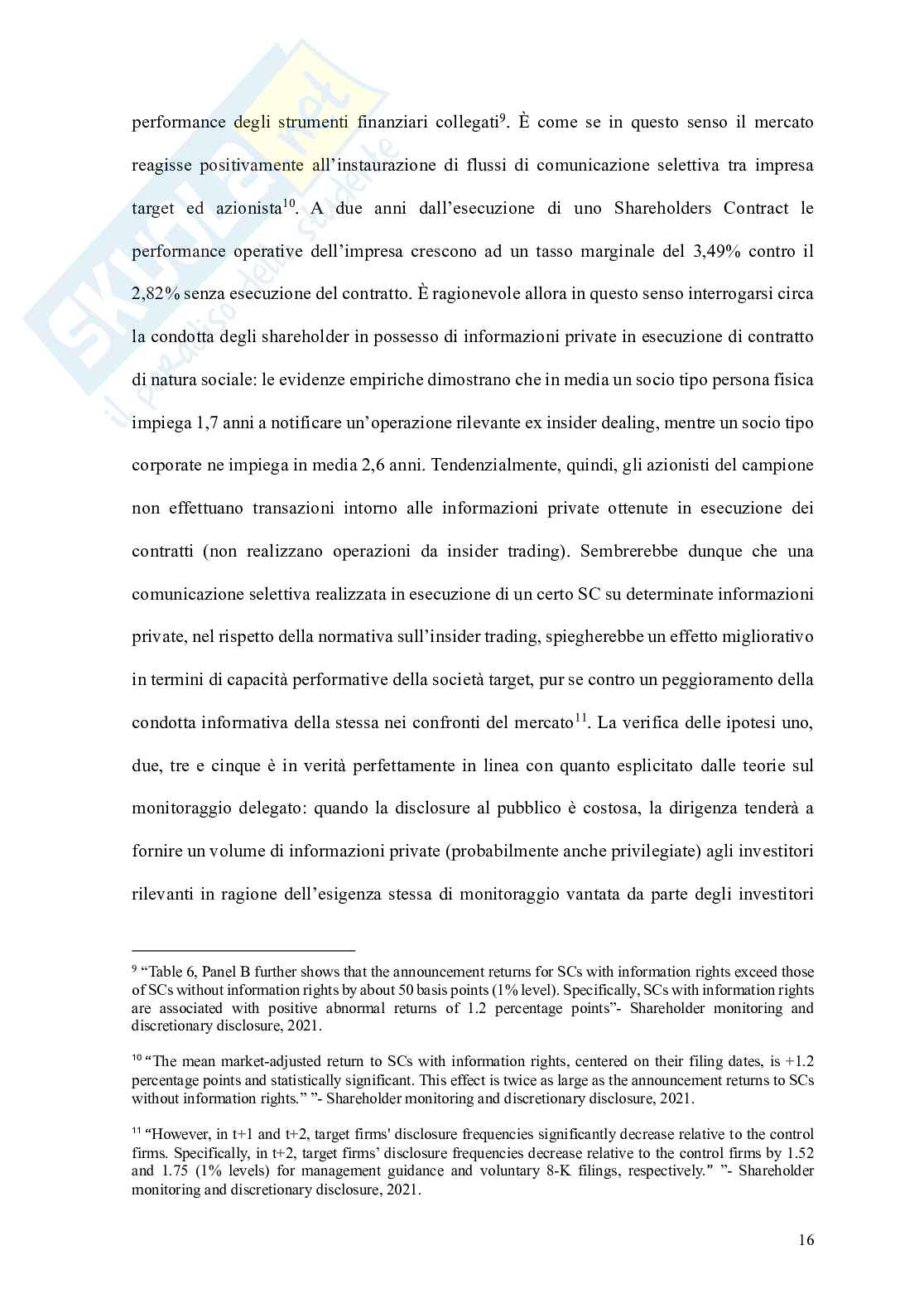 Informazioni Privilegiate e comunicazione selettiva nei mercati finanziari: la Selective Disclosure alla luce del regolamento MAR e delle Q&A Consob Pag. 16