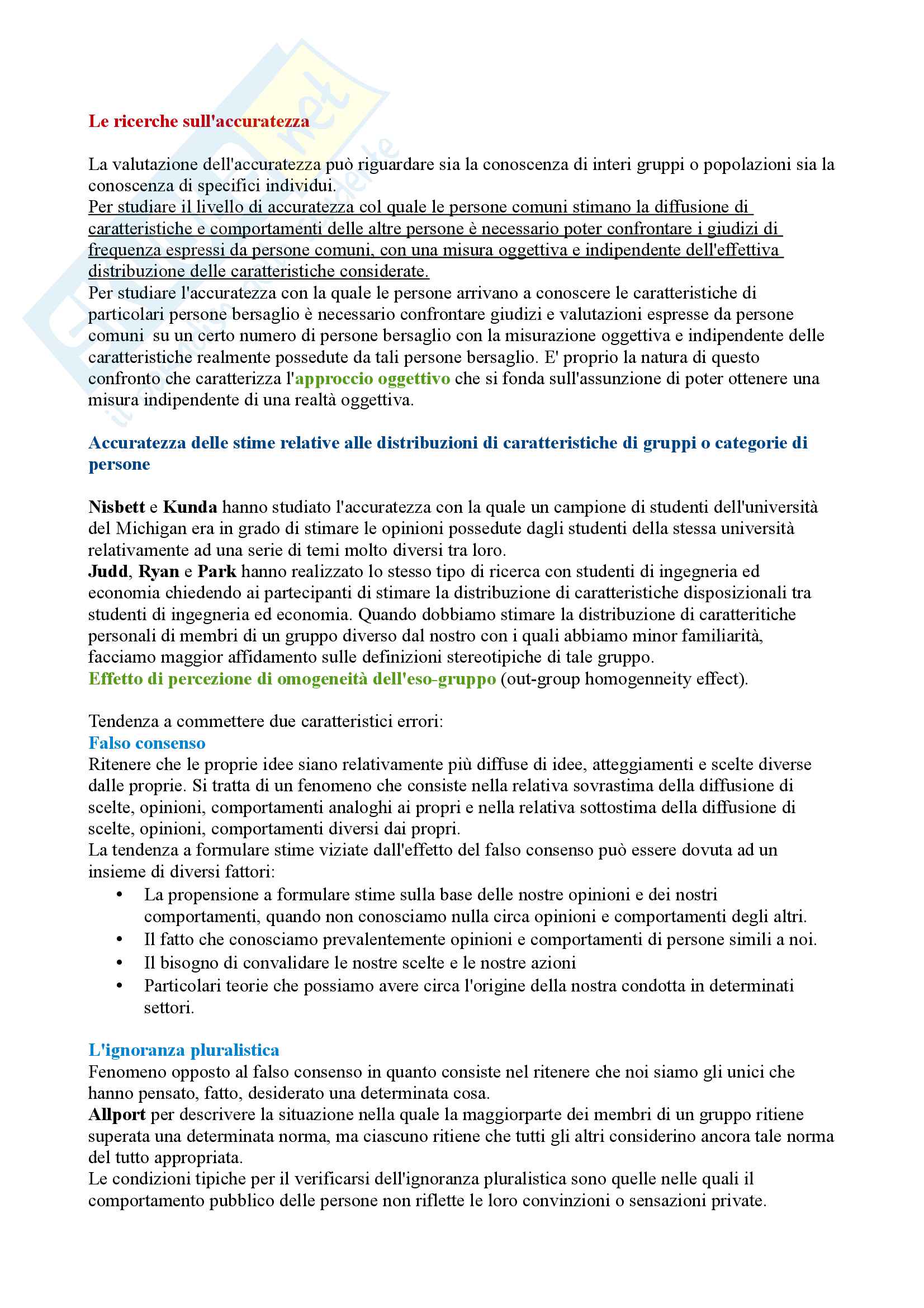 Psicologia sociale: Definizioni e Orientamenti teorici, Processi e strategie con i quali diamo senso al mondo sociale, Personologia ingenua, dare senso agli altri e alle loro azioni, Il sè, Atteggiamenti Pag. 21