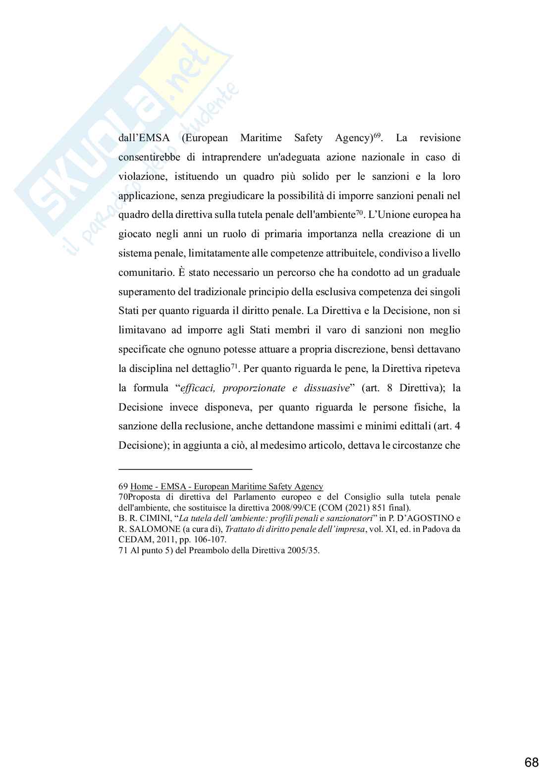 Tesi master lv.1 - La tutela dell'ambiente marino e costiero nel sistema del trasporto marittimo Pag. 71