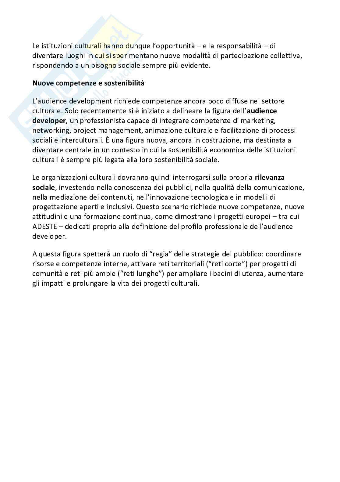 Riassunto esame Didattica del museo e del patrimonio culturale, Prof. Giardini Letizia, libro consigliato 50 sfumature di pubblico e la sfida dell'audience development, Giardini Pag. 6