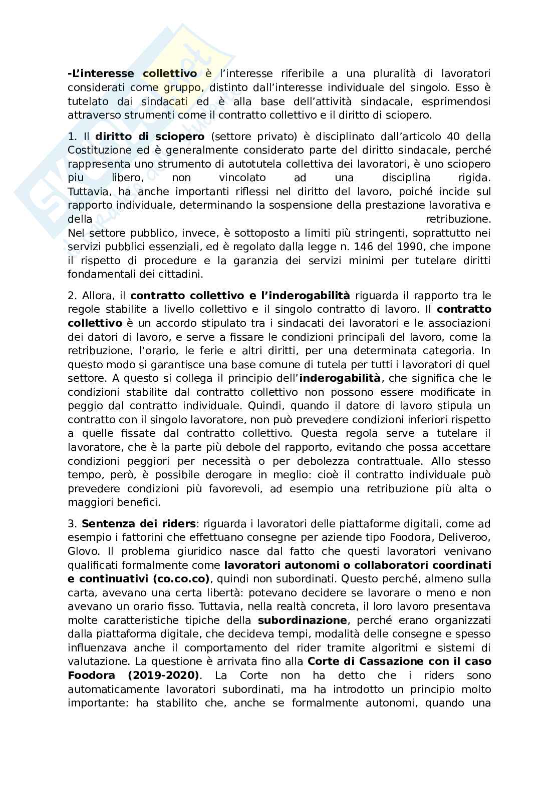 Diritto di sciopero e altri argomenti Pag. 1