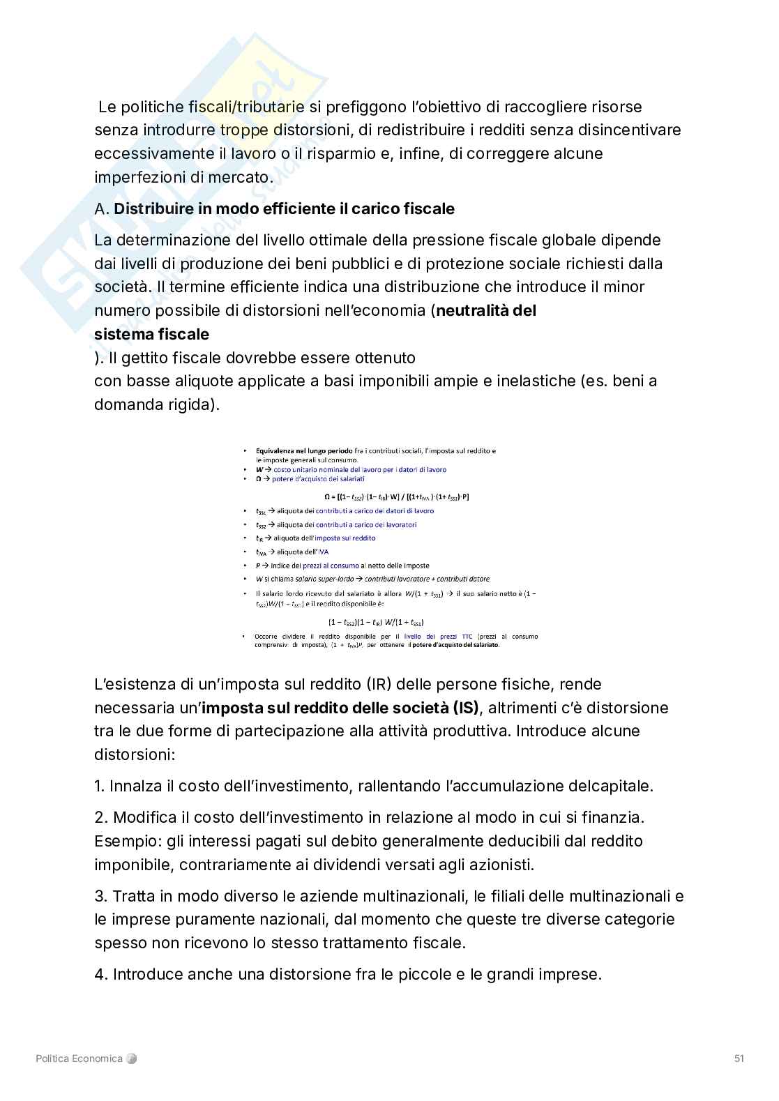 Riassunto esame Politica economica, Prof. Venturini Francesco, libro consigliato Politica economica , Benassy Pag. 51
