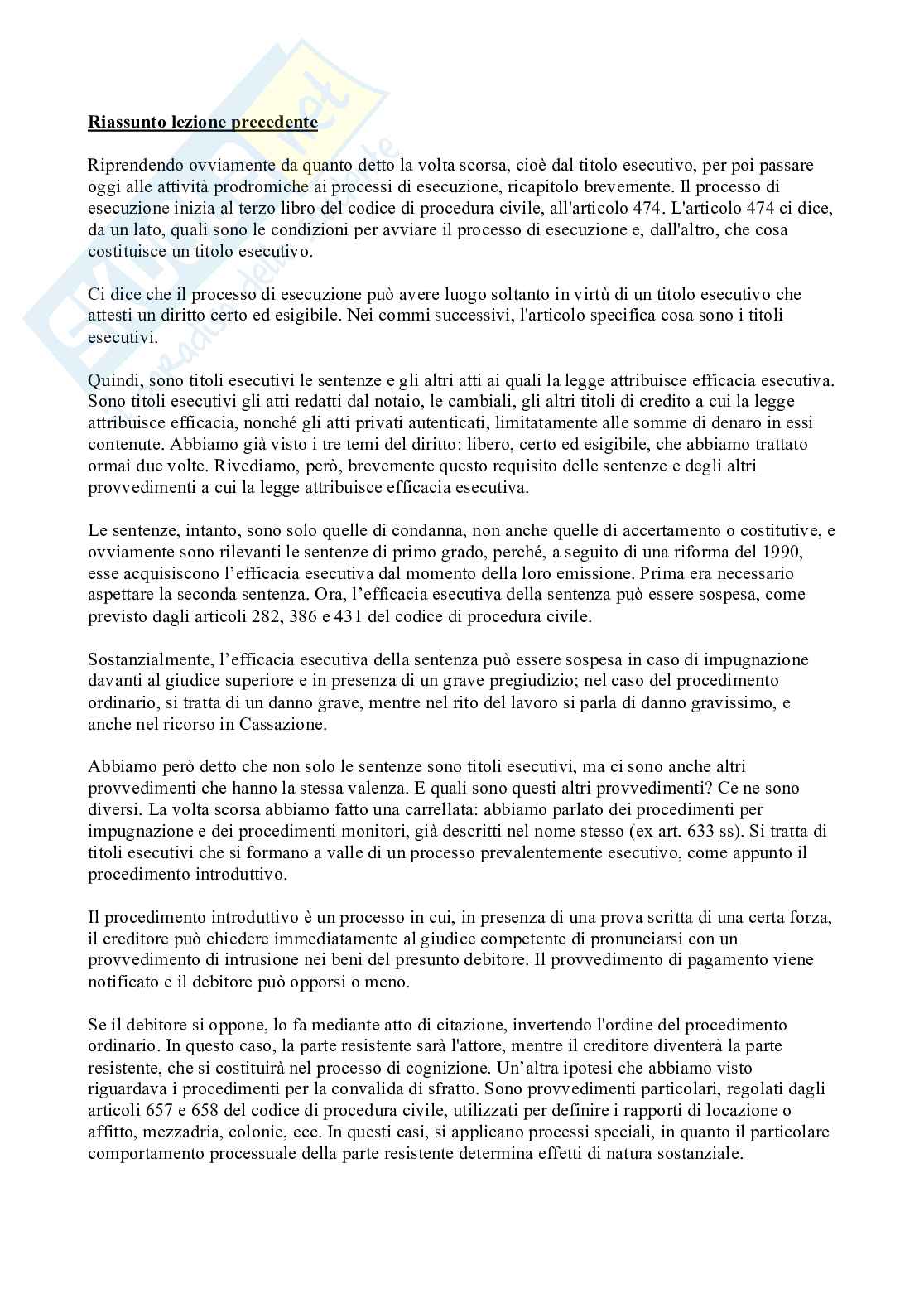 Lezione 4 Procedura civile  Pag. 1