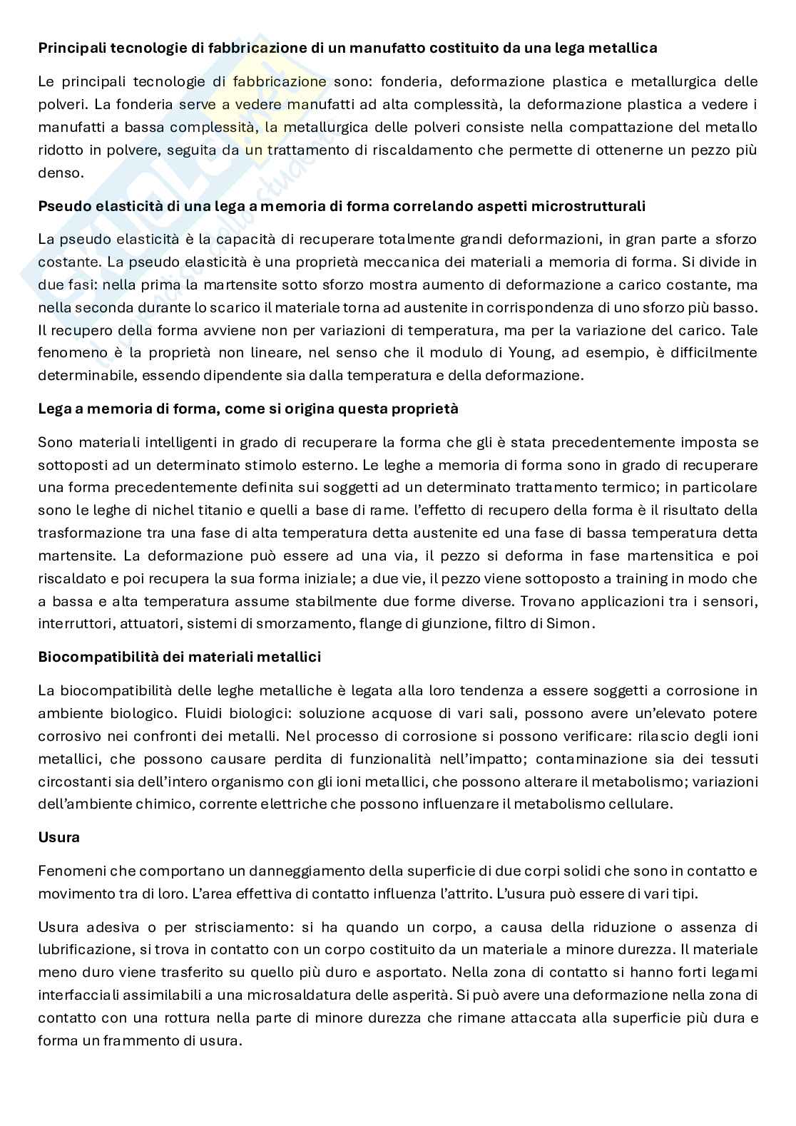 Domande di Tecnologie dei materiali - Prima parte Pag. 6