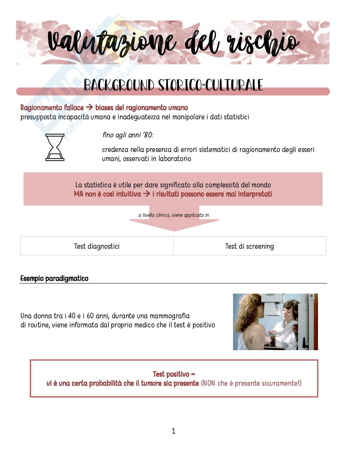 Appunti di valutazione del rischio (Bayes) Pag. 1