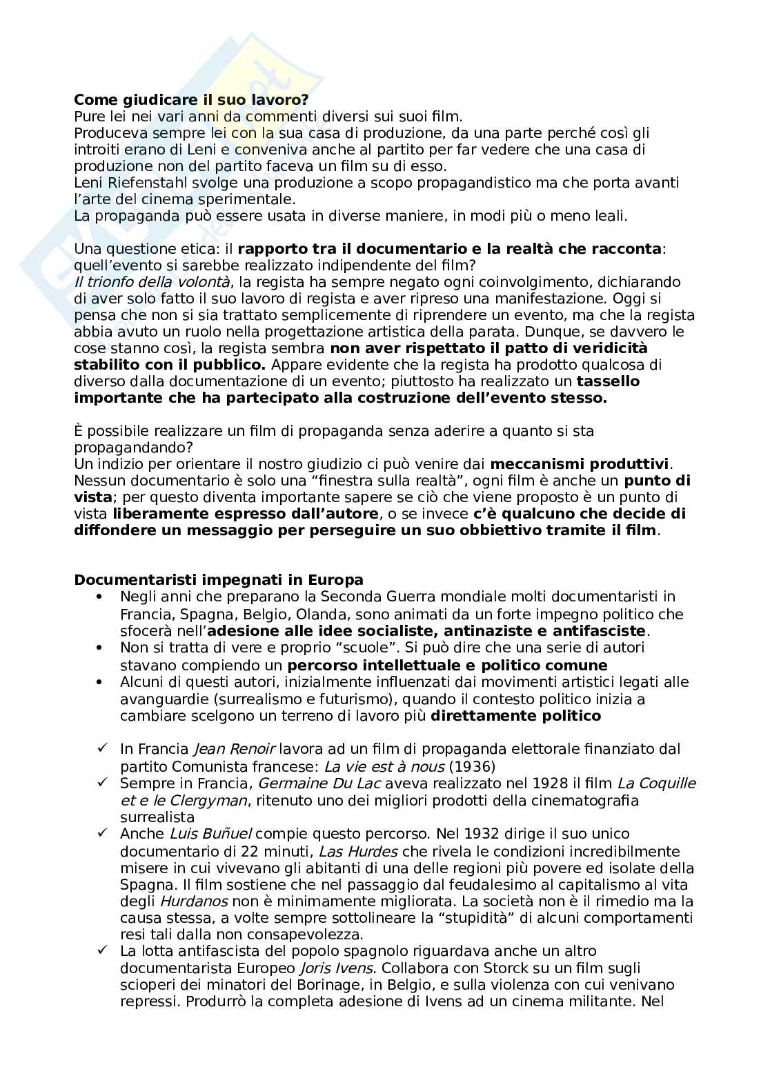 Appunti dell'esame di Cinematografia Documentario e sperimentali Pag. 21