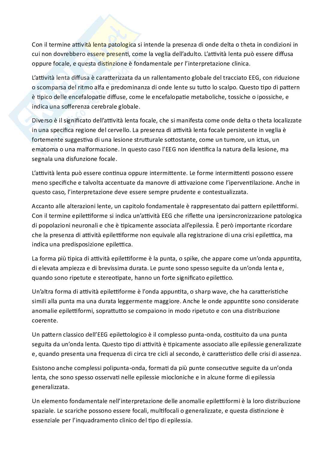 Riassunto esame Tecniche elettro neurofisiopatologiche 1, Prof. No Name, libro consigliato Manuale teorico pratico di Elettroencefalografia , Mecarelli Pag. 16