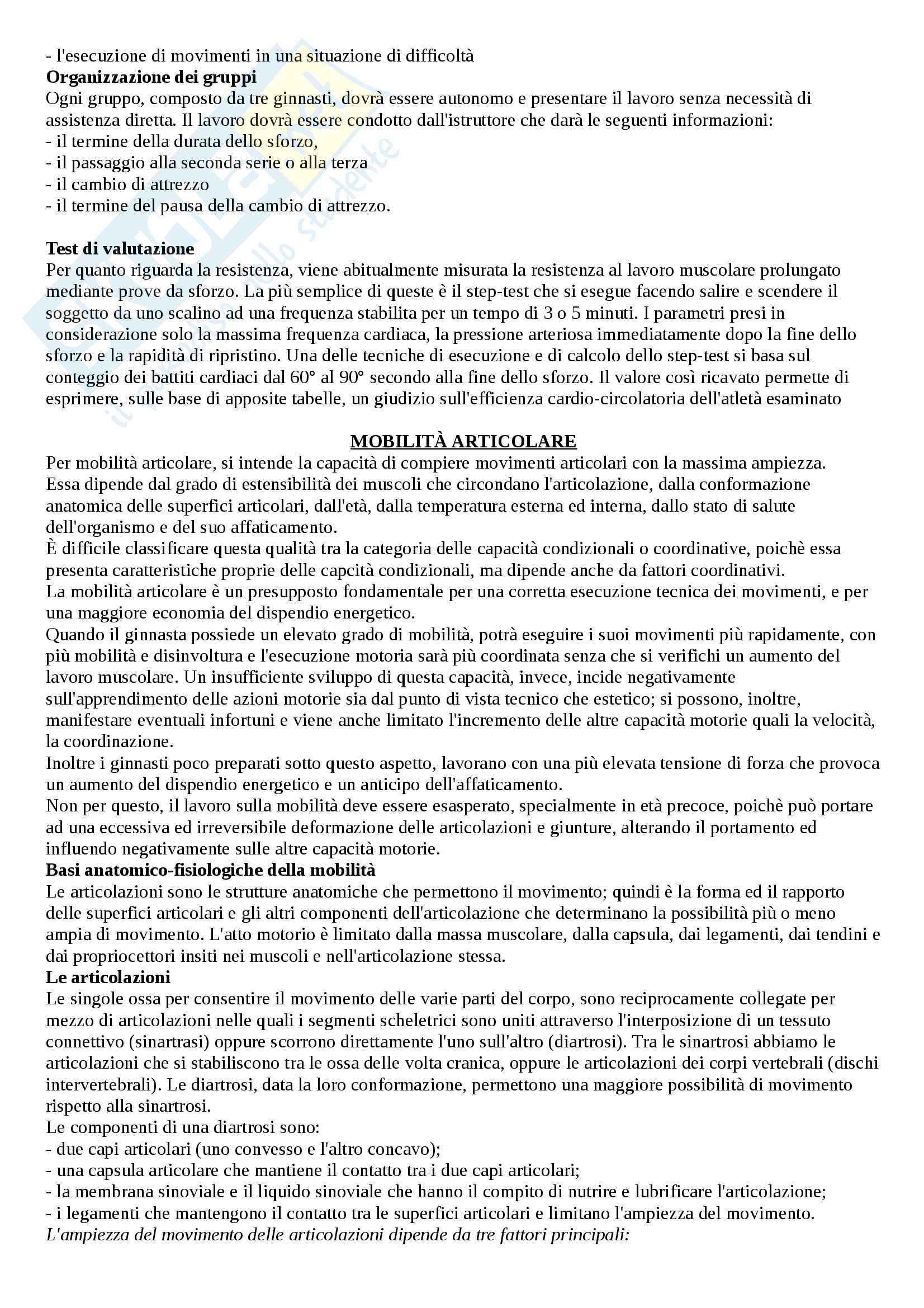 Riassunto TTD Sport Individuali, Ginnastica, Prof Calavalle Pag. 16