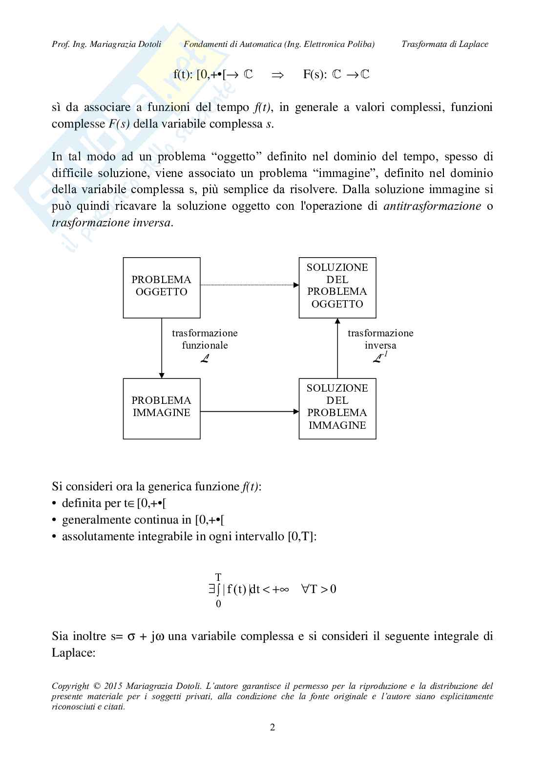 Appunti del corso di Controlli automatici Pag. 2